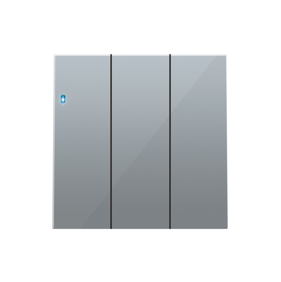 Клавиша тройная с подсветкой, Алюминий