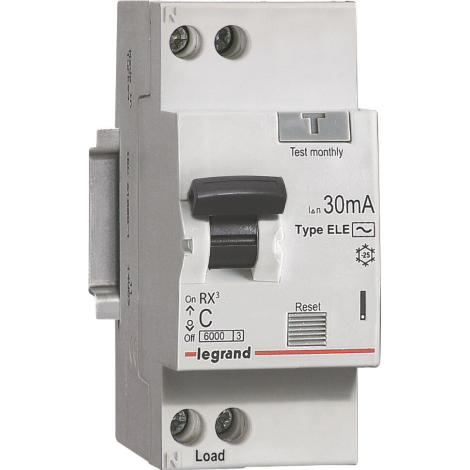 LEGRAND  Выключатель дифференциального тока 1п (1P+N) C 16А 30мА тип AC 6кА RX3