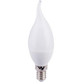 Лампа св/д Ecola свеча прозрачная на ветру E14 7W 3000K 126x37 пласт./алюм. C4YW60ELC
