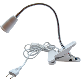 Ecola св-к на прищепке E27 гибкий белый 300мм APF7FWEAY