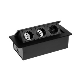 Розетка выдвижная, Luazon, 16 А, трехместная, в стол, горизонтальная, черная 5470185