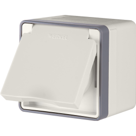 WL слоновая кость Розетка влагозащищенная с/з с защитной крышкой и шторками WL15-02-04