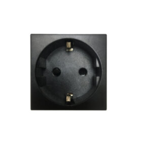 Розетка 2К+З нем.ст., в/заж., с з/ш, черн. (45х45мм)