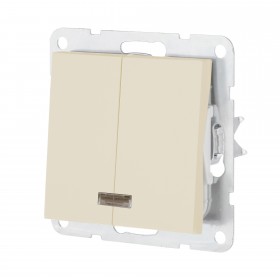 Выключатель 2-кл (матовый бежевый) LK80