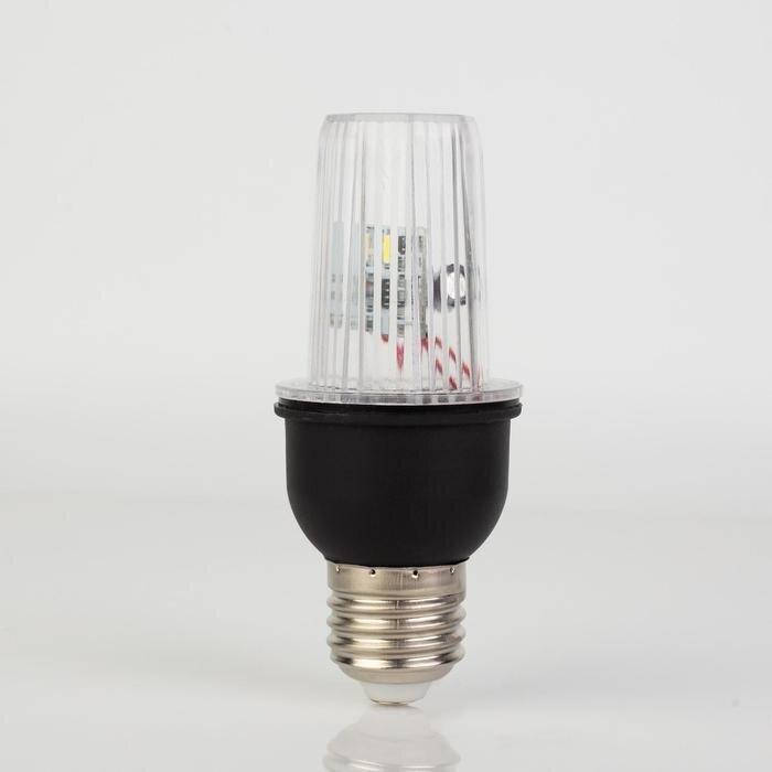 Лампа светодиодная Строб, прозрачная, Е27, 4LED, 3 Вт, 220 В, 6500К, белое свечение  5080677