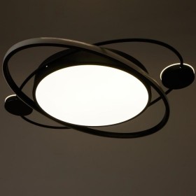 Люстра с ПДУ 1222/1BK LED 120Вт 3000-6000К черный 50х50х9 см   5482874