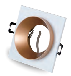 Св-к встр. белый+Золото GU10 92*92*H36mm 220V Без ламп(100шт)