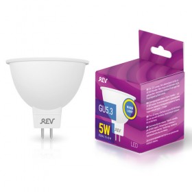 REV Лампа сд MR16 GU5.3 5W, 3000K, теплый свет