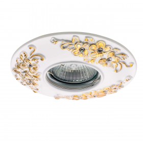 042102 Cветильник   Ceramo белый+золото керамика