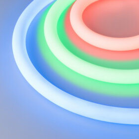 Светодиодная лента герметичная MOONLIGHT-TOP-F280-D25mm 24V RGB 360deg (14.4 W/m, IP65, 3535, 5m, wi