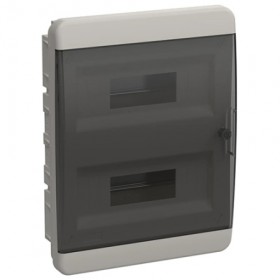 Корпус пластиковый встраиваемый на 24 модуля ЩРВ-П-24 IP41 TEKFOR черная прозрачная дверь