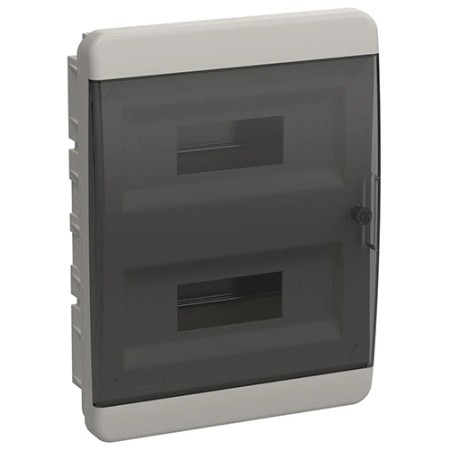 Корпус пластиковый встраиваемый на 24 модуля ЩРВ-П-24 IP41 TEKFOR черная прозрачная дверь