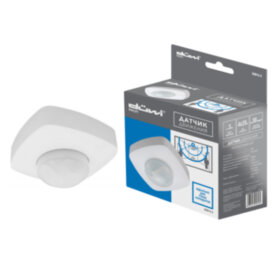 REV Датчик движения DDP-05 потолочный Extra Range 360º, 2000Вт, 10-1800с, 4х20м, 3-2000Лк, белый,