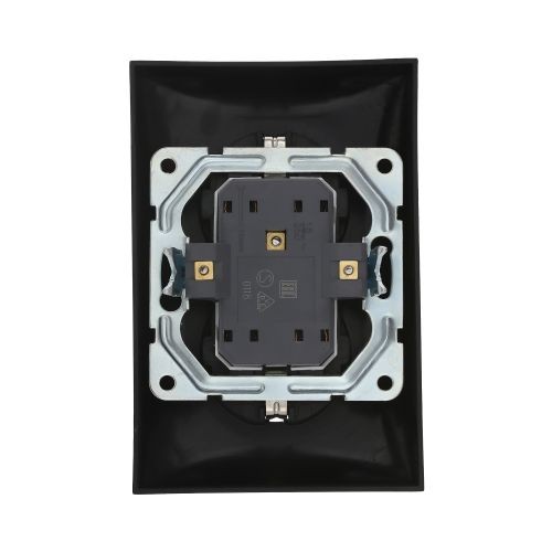 Розетка двойная прямая с з/к, со шторками (черн. бархат)  LK60 (8шт.) 1кор.=80шт.