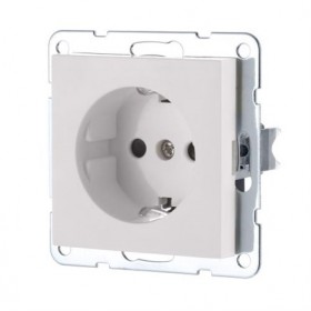 Механизм розетки с/з  (белая) LK80