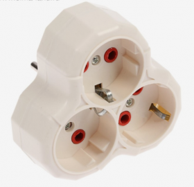 Разветвитель, 3 розетки, 16А, с з/к, белый   3813275