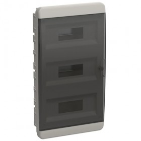 Корпус пластиковый встраиваемый на 36 модуля ЩРВ-П-36 IP41 TEKFOR черная прозрачная дверь