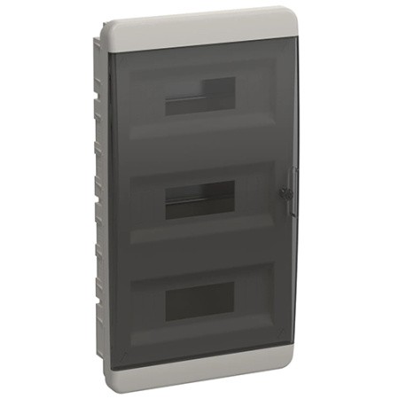 Корпус пластиковый встраиваемый на 36 модуля ЩРВ-П-36 IP41 TEKFOR черная прозрачная дверь