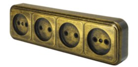 REV Розетка о/п б/з 4-местная серия Palazzo, бронза патина, düwi