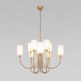 Подвесная люстра с тканевыми абажурами