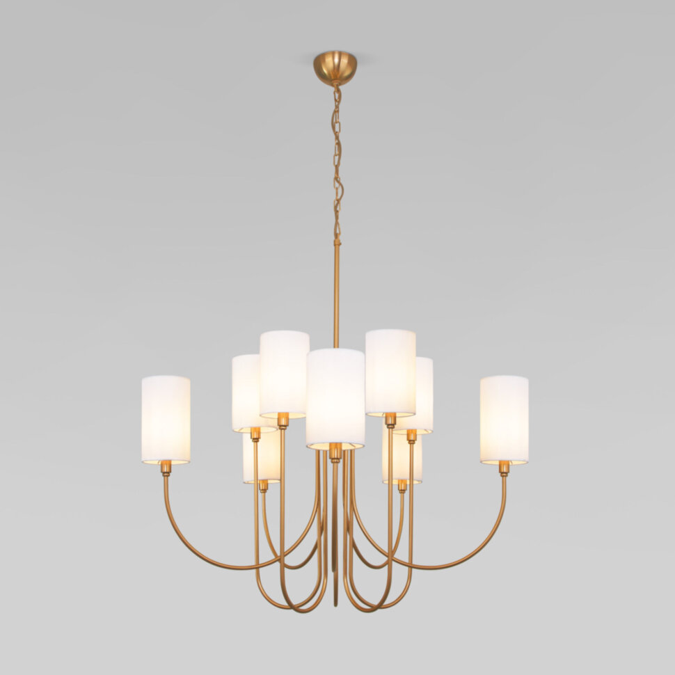 Подвесная люстра с тканевыми абажурами