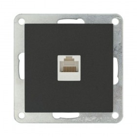 Механизм компьютерной розетки RJ-45 кат.5е (черный бархат) LK80