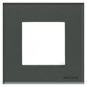 Abb NIE Рамка 1-постовая, 2-модульная, серия Zenit, стекло Графит