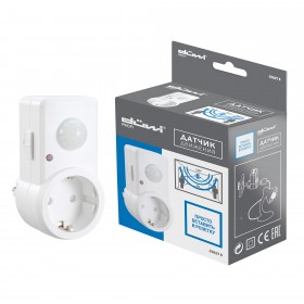 REV Датчик движения DDSS-01 розетка 120°, 1200Вт, 10-420с, 2-9м, 3-2000Лк, белый, düwi