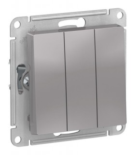 Механизм выключателя 3-кл механизм алюминий AtlasDesign