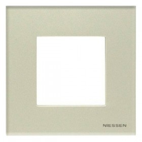 Abb NIE Рамка 1-постовая, 2-модульная, серия Zenit, стекло Жемчужное