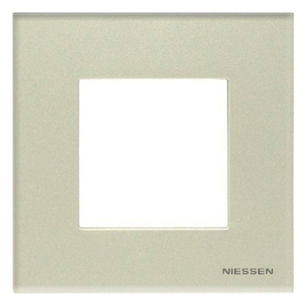 Abb NIE Рамка 1-постовая, 2-модульная, серия Zenit, стекло Жемчужное