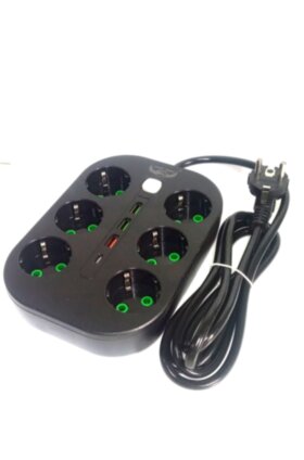 Фильтр сетевой на 6 розеток 3USB+1PD