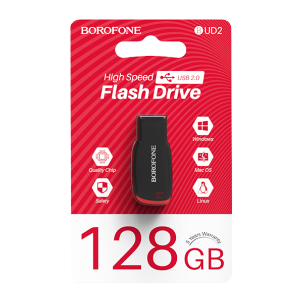 BOROFONE BUD2 Флешка USB  BUD2 128 Гб черная