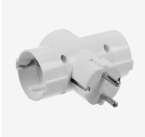 Тройник электрический, 16А, с з/к, 220 В, белый   4122036