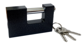 Замок Bohrer навесной ВЧ-71 с прямой дужкой (автомат, дужка 12 мм, 3 ключа) (71х18х48мм) (блистер) (36/6/1)