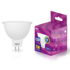 REV Лампа сд MR16 GU5.3 7W, 3000K, теплый свет, 12V