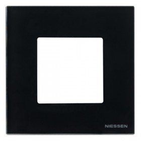 Abb NIE Рамка 1-постовая, 2-модульная, серия Zenit, стекло чёрное