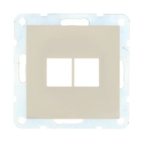 Накладка с суппортом розетки двойной компьютерной (беж.) БЕЗ разъема LK60 (25шт.) 1кор.=200шт.