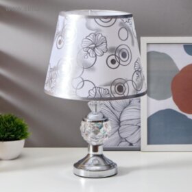 Лампа настольная &quot;Азалия&quot; 1х40Вт Е27 220В серебро 25х25х40 см   3924238