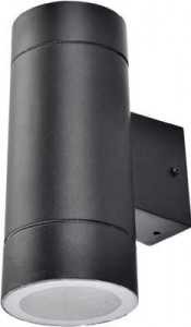 Ecola 8013A св-к прозр.цилиндр металл.черный IP65 2*GX53 205х140х90 FB53C2ECH