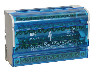 Шины на DIN-рейку в корпусе (кросс-модуль) ШНК 3L+PEN 4х15 IEK