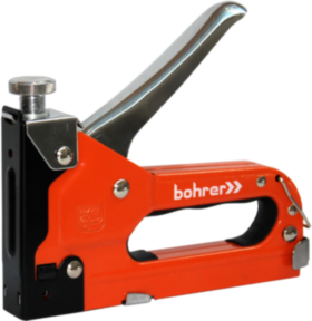 Степлер мебельный Bohrer 4-14 мм усиленный (тип скобы 53) с регулировкой силы, металлический TUV/GS (20/10/1)