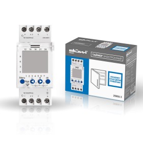 REV Таймер 2х канальный цифровой на DIN-рейку, суточный/недельный, 2х16А/3600Вт, düwi
