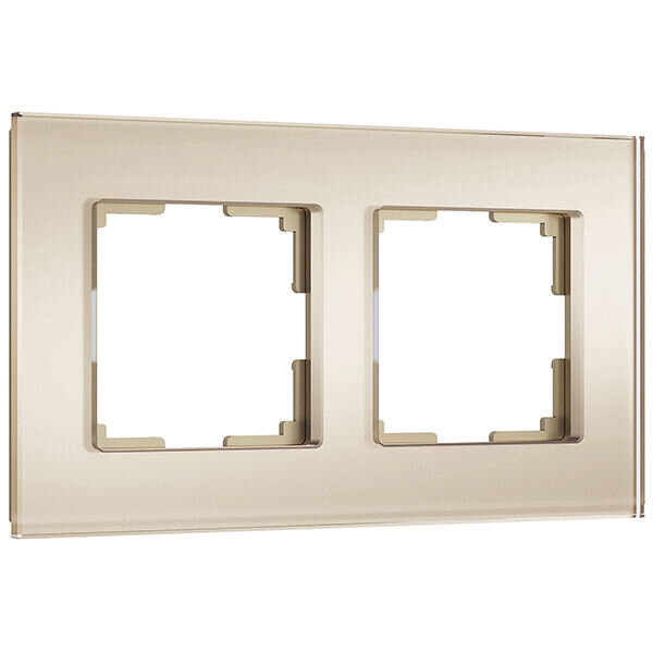 Рамка на 2 поста Senso (шампань, стекло soft-touch)