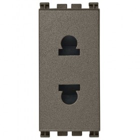 РОЗЕТКА SICURY 2P+T 16A USA+EU Ø4,8MM, Металл серая