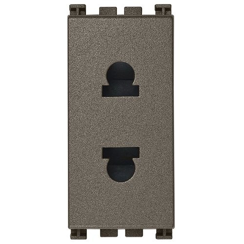 РОЗЕТКА SICURY 2P+T 16A USA+EU Ø4,8MM, Металл серая