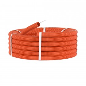 Труба гофр. ПНД 20 с протяжкой оранж. ИЭК (100м)