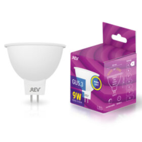 REV Лампа сд MR16 GU5.3 9W, 3000K, теплый свет