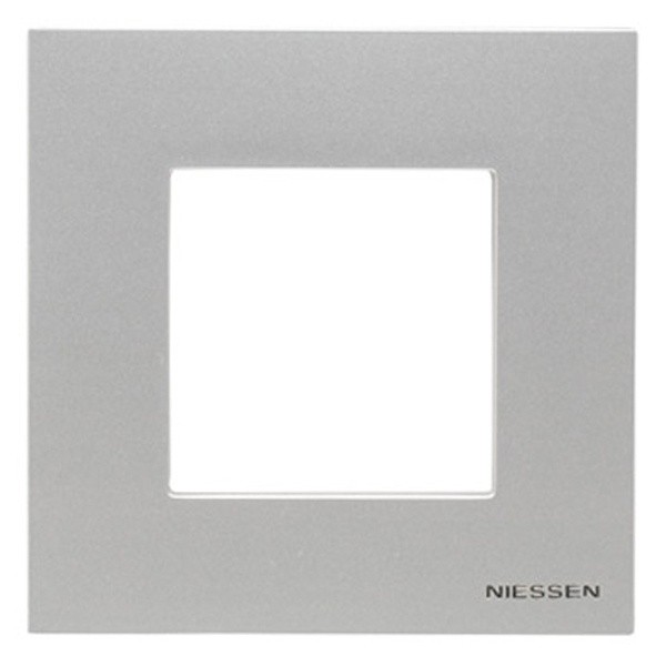 Abb NIE Рамка 1-постовая, 2-модульная, серия Zenit, цвет серебристый