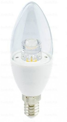 Ecola св-к свеча прозр E14 7W 4000K 109x37 пласт,/алюм Premium C4QV70ELC